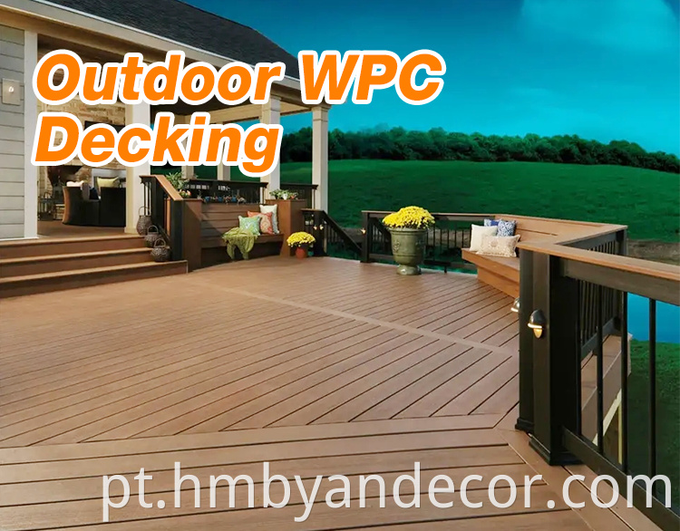 Bela aparência e razoável no preço do painel de revestimento de parede WPC moderno WPC Decking Outdoor Decking para paredes externas